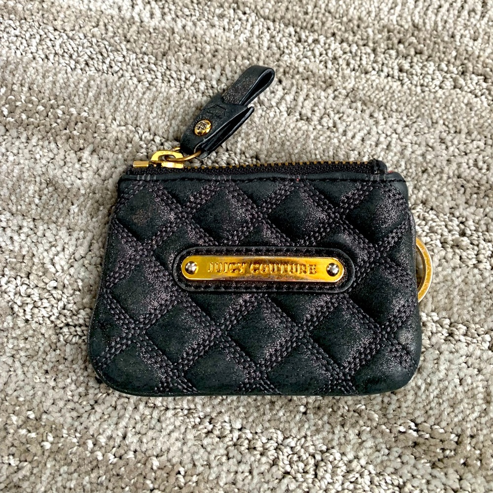 Juicy Couture Zipper Change Wallet Black and Gold